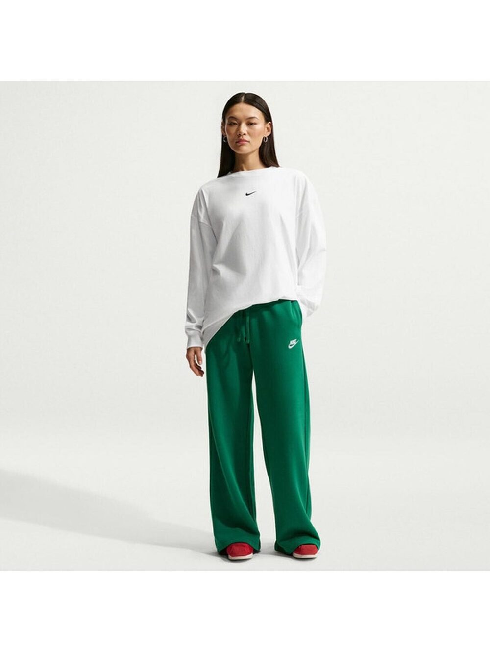 Nike Club Fleece Malachite Green Wide Leg Sweatpants Women’s L